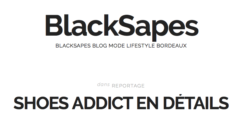 Paroles de "Shoes Addict" sur le blog de la bordelaise BlackSapes