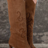 Bottes Kate en croute de cuir cognac