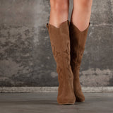 Bottes Kate en croute de cuir cognac