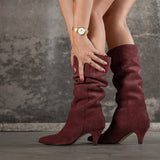 Bottes Billie en cuir burgundy