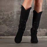 Bottes Kate en cuir noir