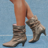 Bottes City cuir marron glacé métallisé