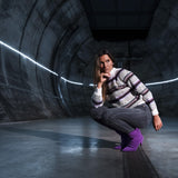 Bottes City en cuir violet