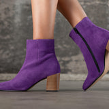 Bottines Beth cuir violet