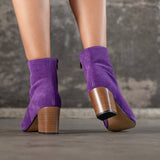 Bottines Beth cuir violet