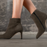 Bottine Boby en croute de cuir kaki