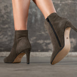 Bottine Boby en croute de cuir kaki