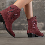 Bottines santiag Dallas bordeaux