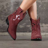Bottines santiag Dallas bordeaux