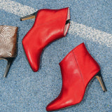 Bottines Emily rouge métallisé