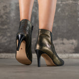 Bottines Emily en cuir mordoré