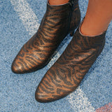 Bottines Ivy zébré bronze