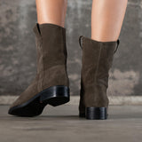 Bottes Lucky en cuir kaki