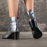 Bottines Nevada cuir silver