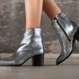 Bottines Nevada cuir silver