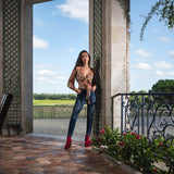 Bottines Marcia en croute de cuir rouge