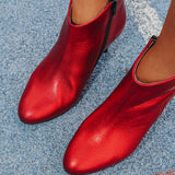Bottines Emily rouge métallisé