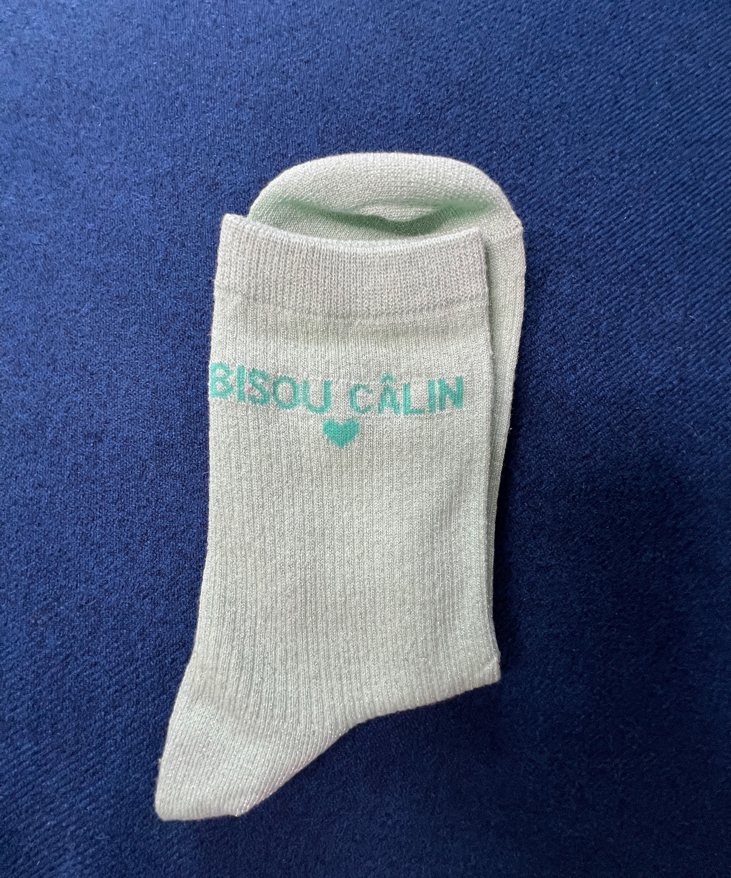 Chaussettes à paillettes "Bisous Calin"