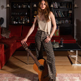 Bottines Santiag Rose cuir doré