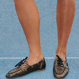 Mocassins Balboa cuir zébré bronze