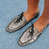 Mocassins Balboa cuir zébré mordoré