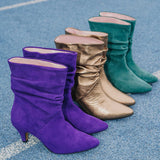Bottes plissées City vertes