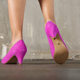 Escarpins Circée en cuir violet et doré