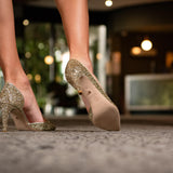 Escarpins Hortense glitter doré