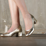 Escarpins Louise en cuir doré