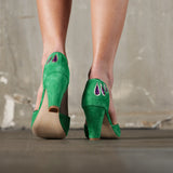 Escarpins Salem vert et doré