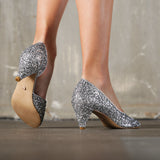 Escarpins Vanessa glitter argent