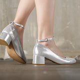 Babies Lucia en cuir silver