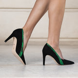 Escarpins Maïwen noir & vert irisé