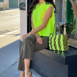 Sac Max - Mini sac à main kaki & jaune fluo