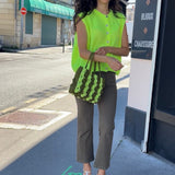 Sac Max - Mini sac à main kaki & jaune fluo