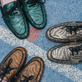 Mocassins Balboa cuir zébré mordoré