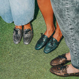 Mocassins Balboa cuir zébré mordoré