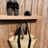 Ceinture Mila en cuir noir tressé