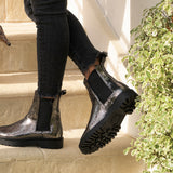 Bottines Gotham en cuir craquelé silver