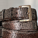 Ceinture Manon cuir doré craquelé