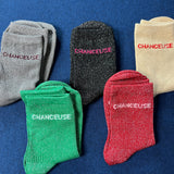 Chaussettes à paillettes "Chanceuse"
