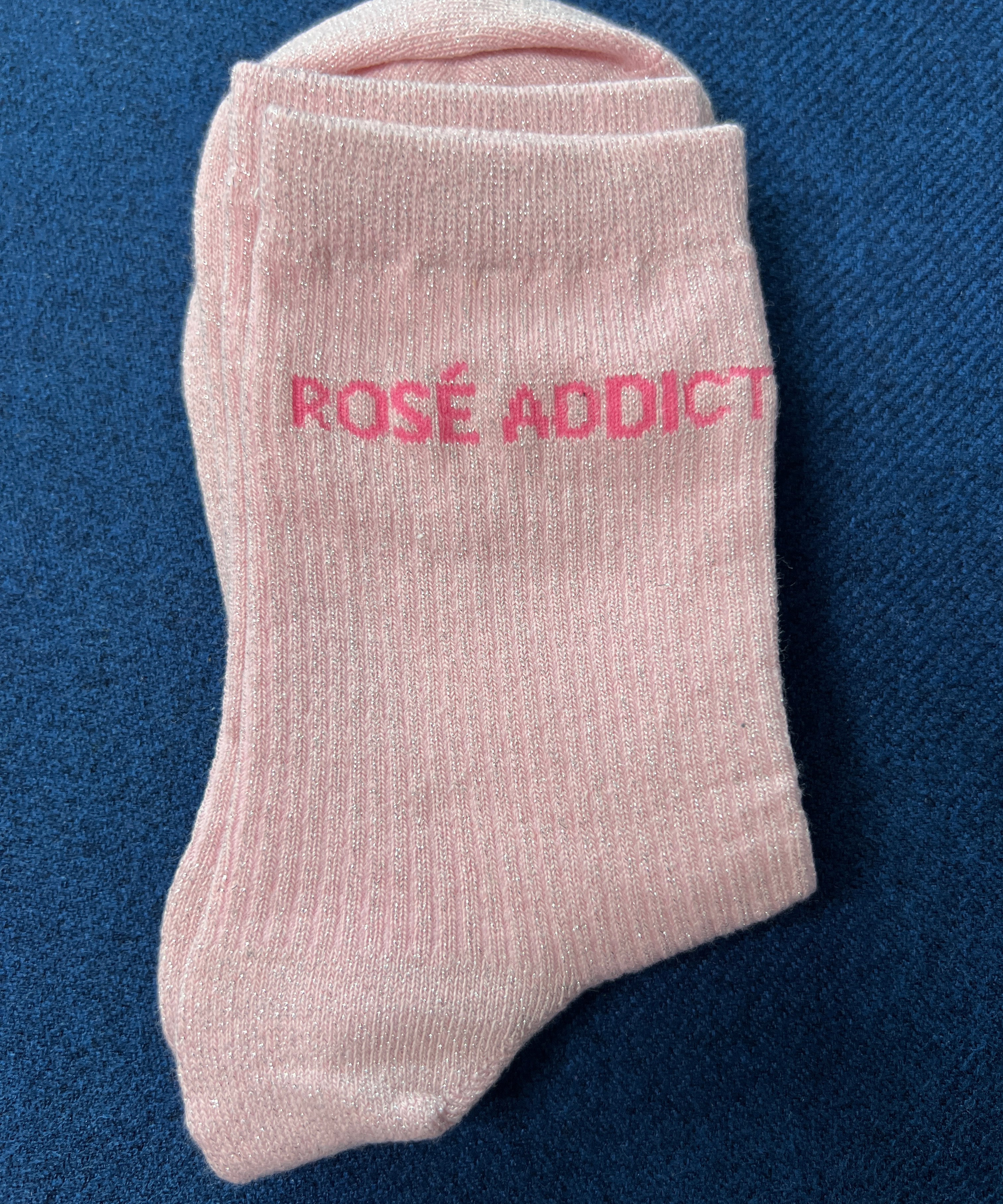 Chaussettes à paillettes "Rosé Addict"