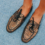 Mocassins Balboa cuir zébré bronze
