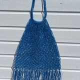 Sac filet lurex bleu
