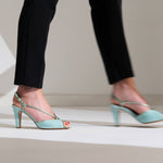 Sandales Lolotte vert mint - Coralie Masson créatrice française de chaussures 