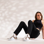 Baskets montantes Maria cuir blanc et doré - Coralie Masson créatrice française de chaussures 