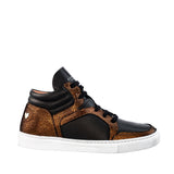 Baskets montantes Maria cuir noir & bronze