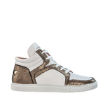 Baskets montantes Maria cuir blanc et doré - Coralie Masson créatrice française de chaussures 