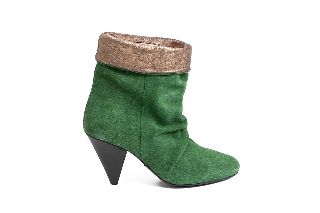 Bottes Lydie Vert - Coralie Masson créatrice française de chaussures 