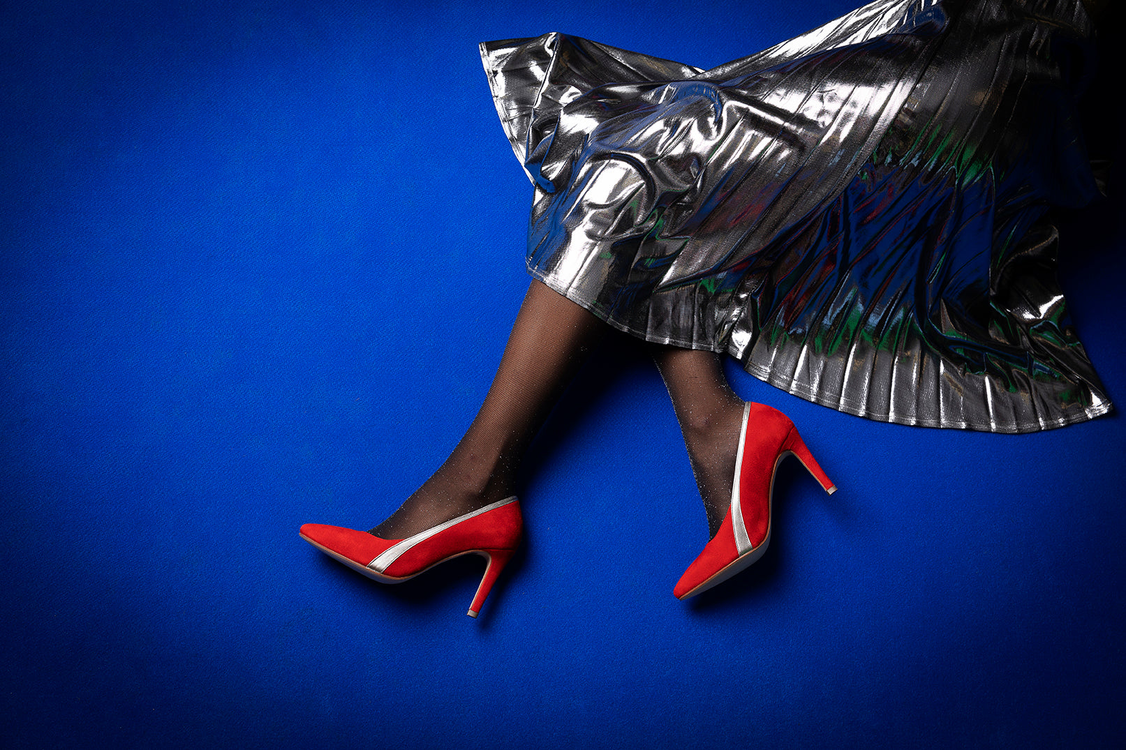 Escarpins Elody Rouge & Argent - Coralie Masson créatrice française de chaussures 